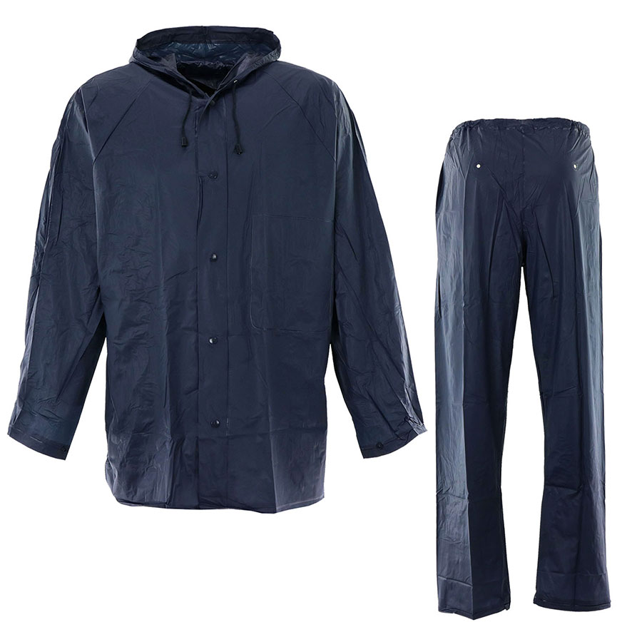 雨衣 PVCライトスーツ PC－1300 ネイビー | 【ミドリ安全