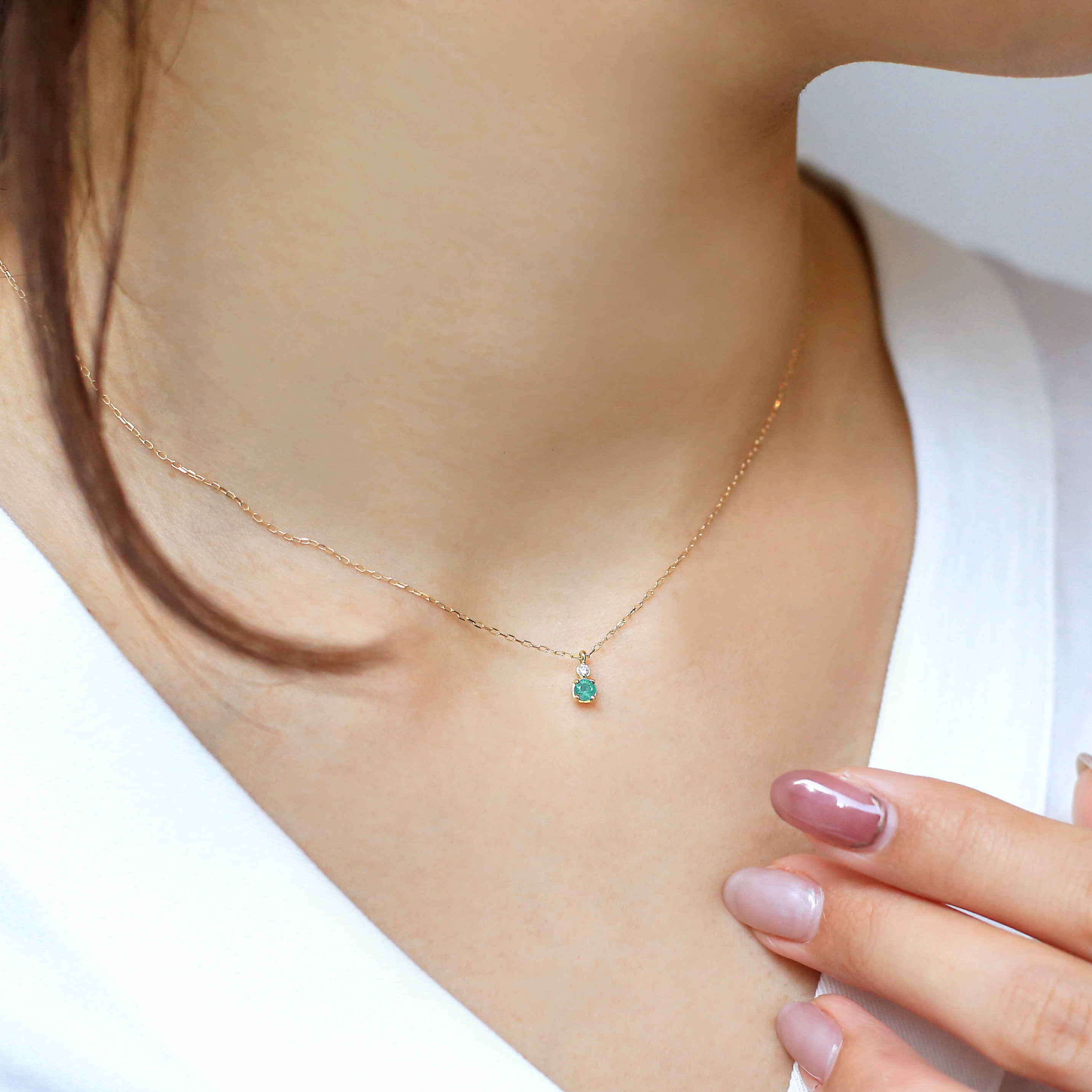 ビズー公式】5月誕生石(エメラルド)×ダイヤモンド K18(18金)/K10(10金