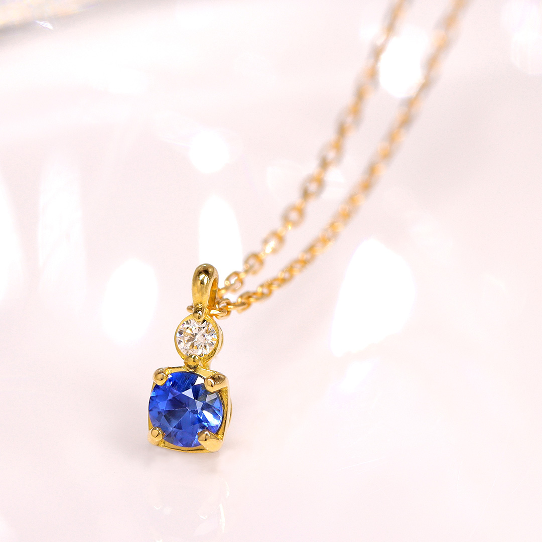 ビズー公式】ブルーサファイア×ダイヤモンド K18(18金)/K10(10金)/PT