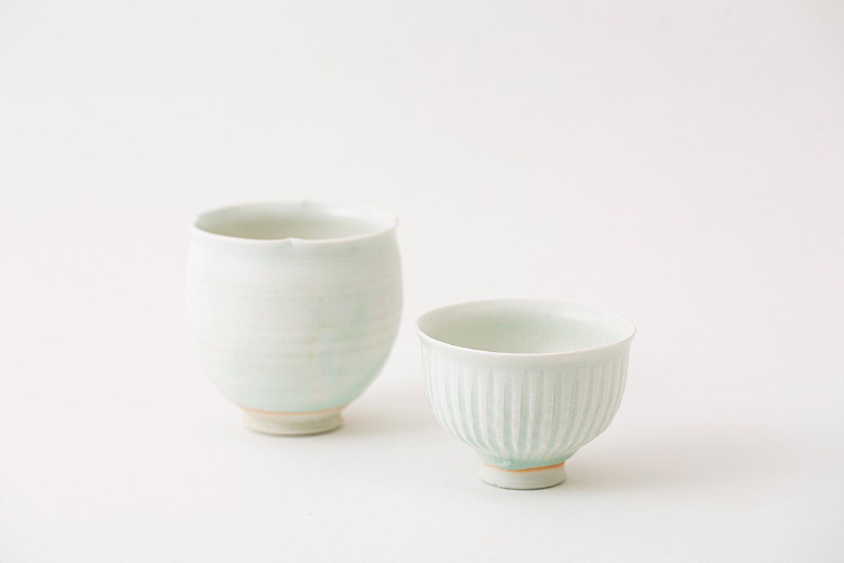 田村一のうつわ「郷里の雪景色を映し出す青白磁」喫茶のひとときを豊か