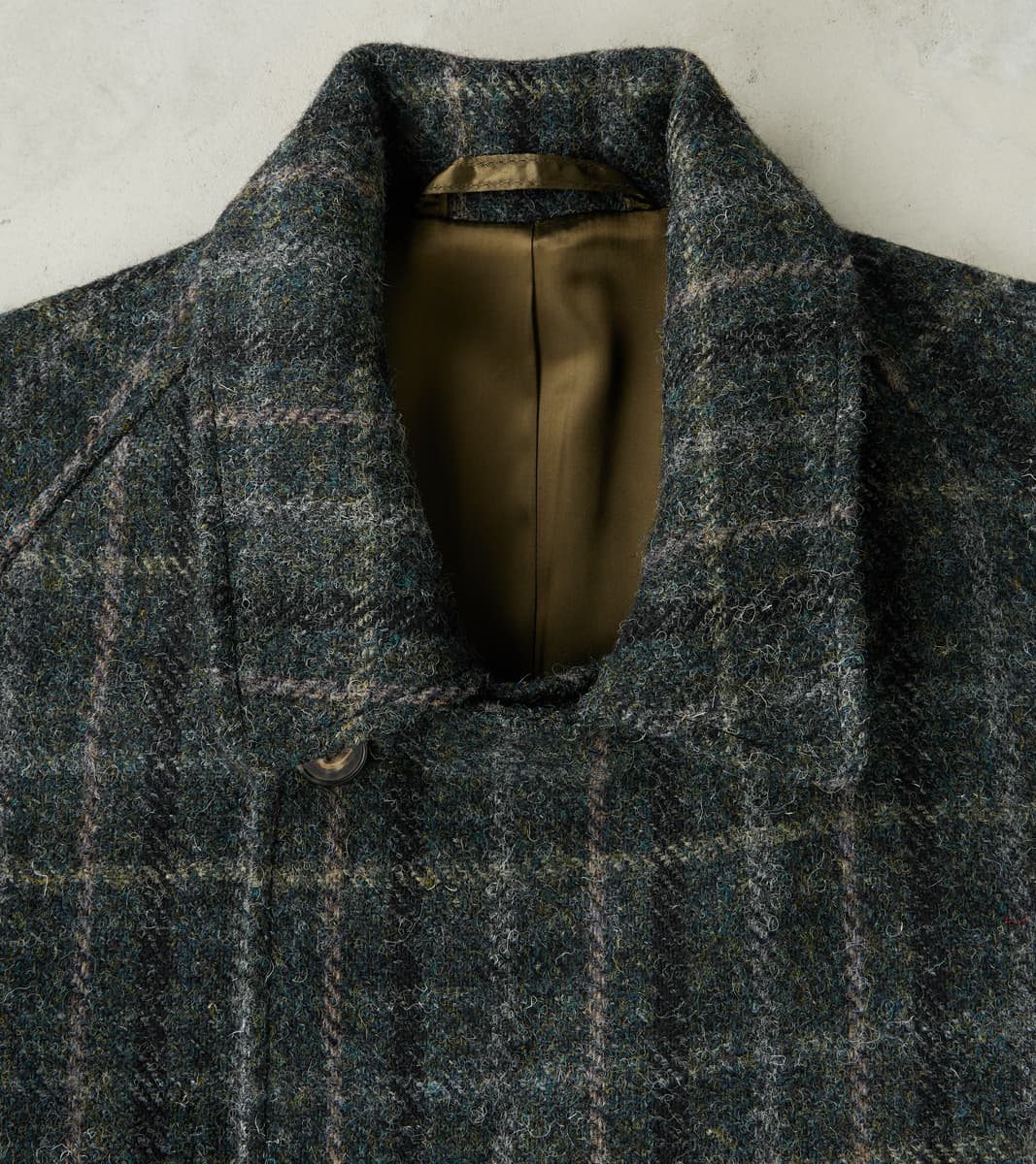 De Bonne Facture Harris Tweed Grandad Trench Coat - Grey