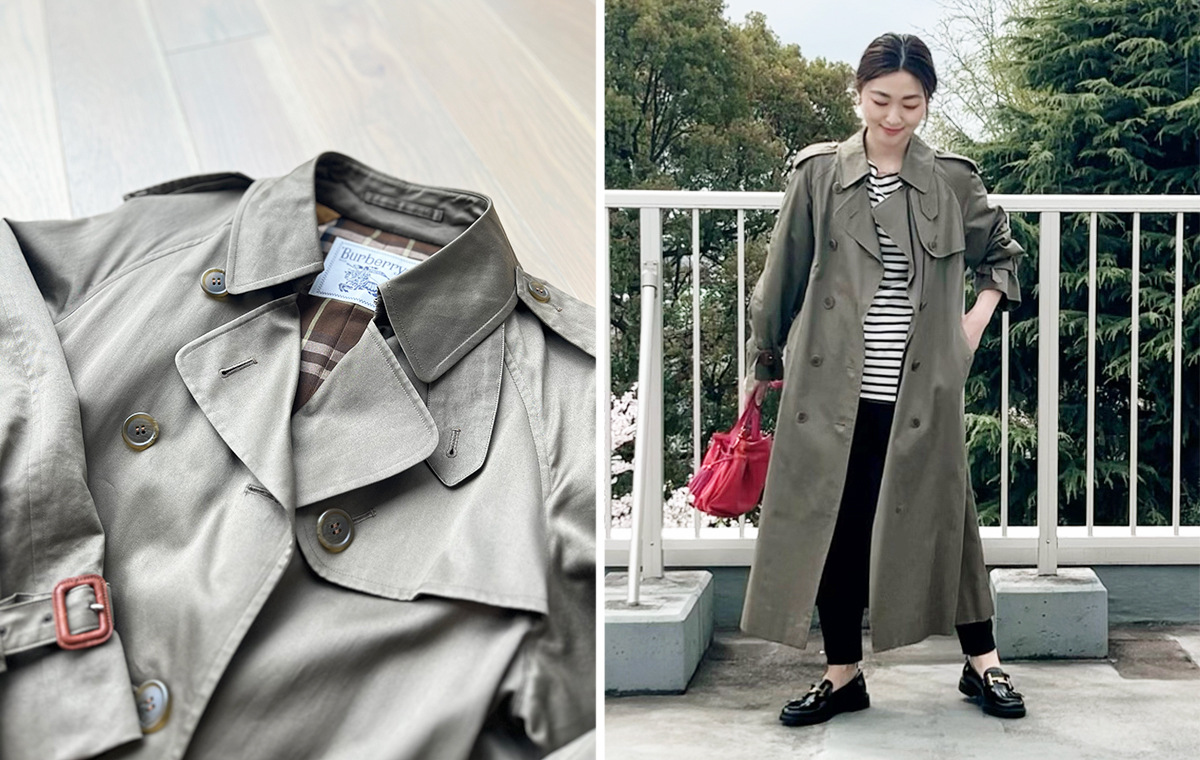 春アウター】運命の出会い！玉虫色のバーバリートレンチは