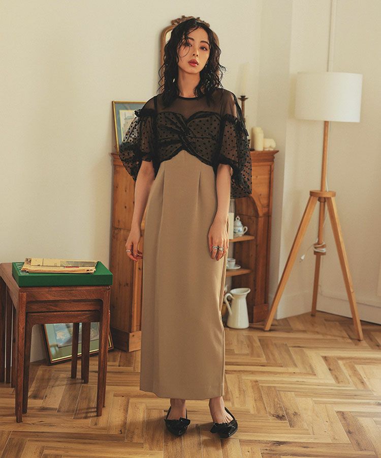 flocky dot one piece