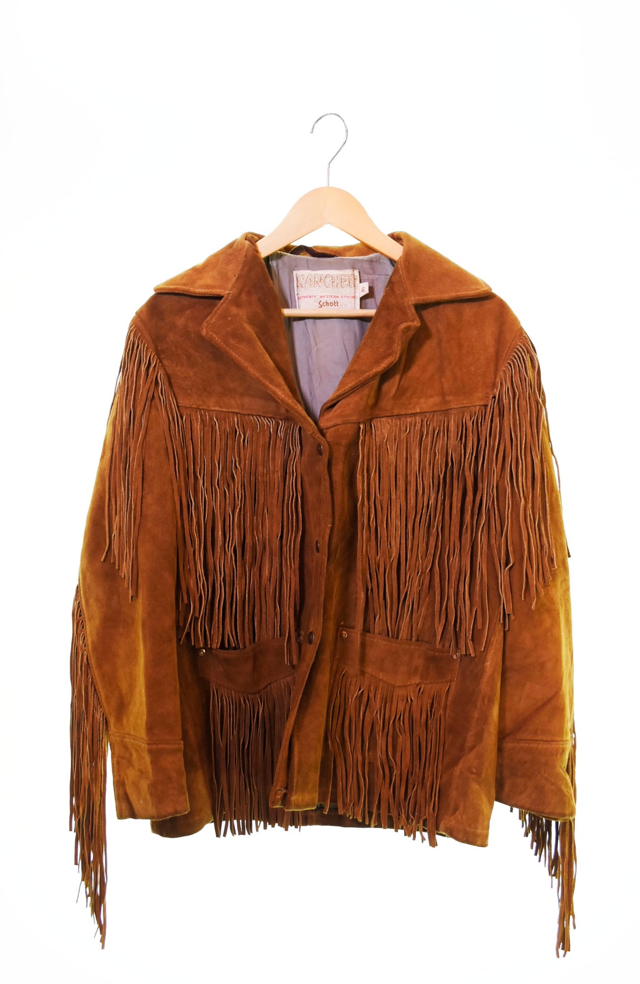 ショット SCHOTT レザーランチャーフリンジ ウエスタン ジャケット 茶