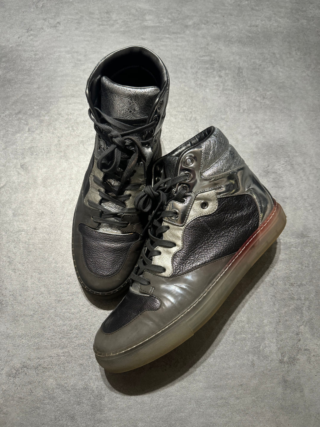 Balenciaga Arena City Grey Silver High Leather Shoes – Dolce Vita Hub