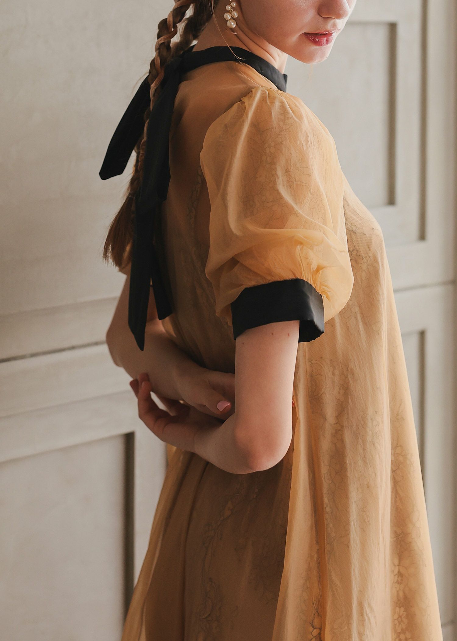 atlo オケージョンドレス Aライン マタニティ オレンジ dollydoll atlo