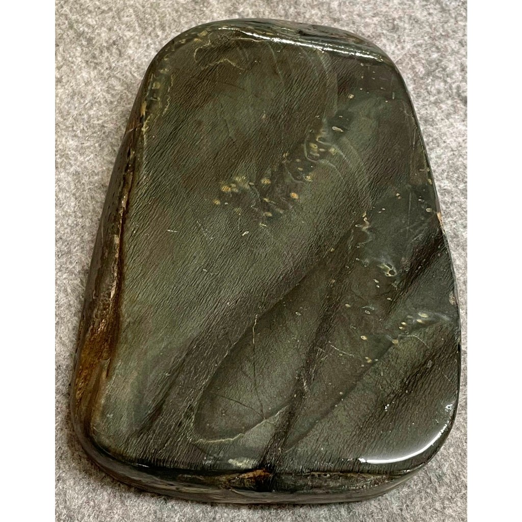 歙硯龍尾老坑A【一帆風順】眉紋/金星/水浪紋/刷絲【耕硯齋-筆墨紙硯