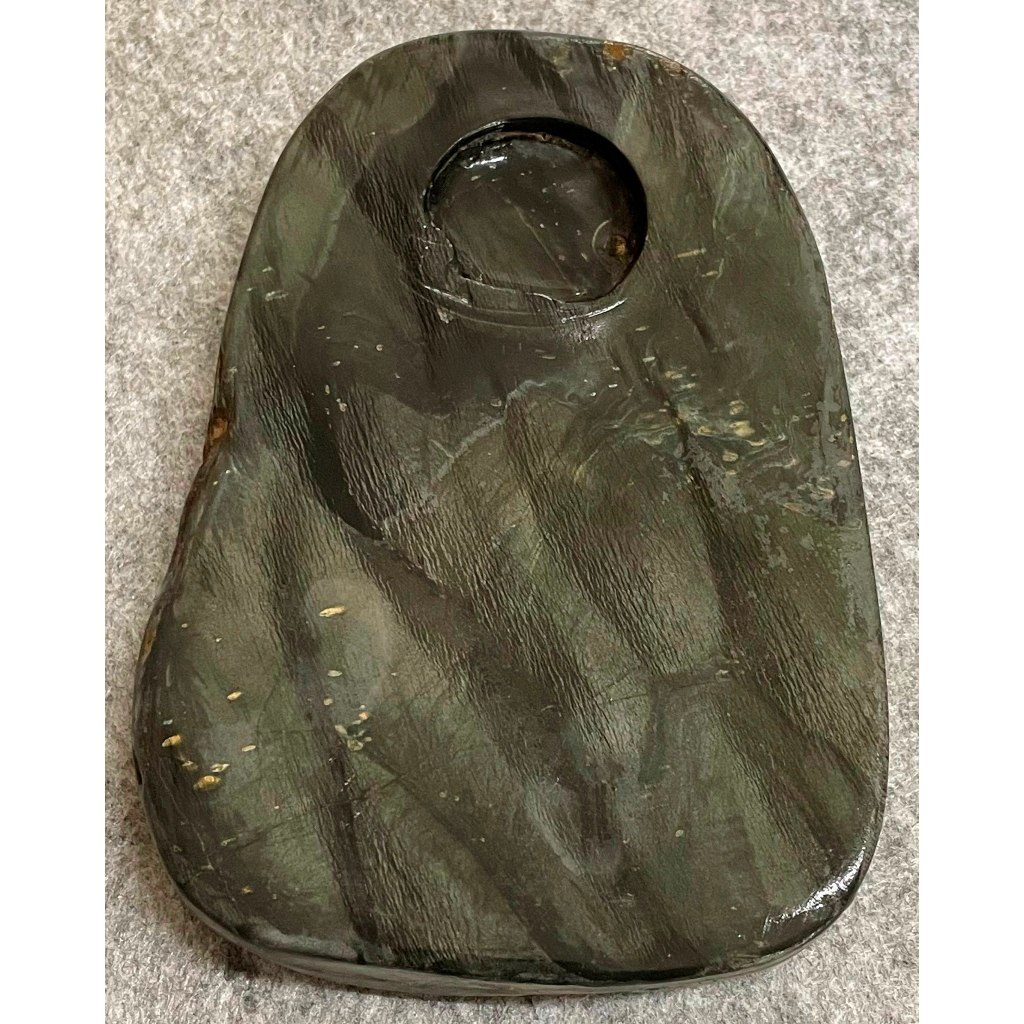 歙硯龍尾老坑A【一帆風順】眉紋/金星/水浪紋/刷絲【耕硯齋-筆墨紙硯