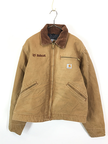 古着 90s USA製 Carhartt 裏地 ストライプ ブランケット ブラウン
