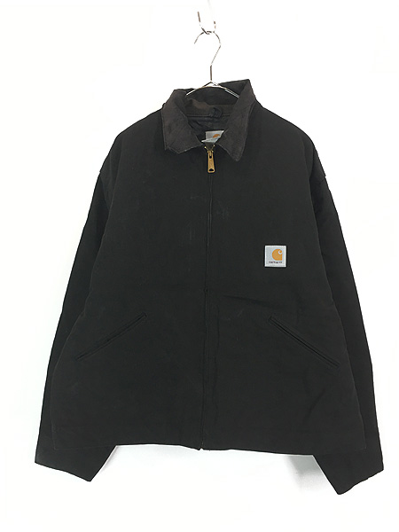 古着 90s Carhartt ノーチェストポケット ブラック ダック パデット