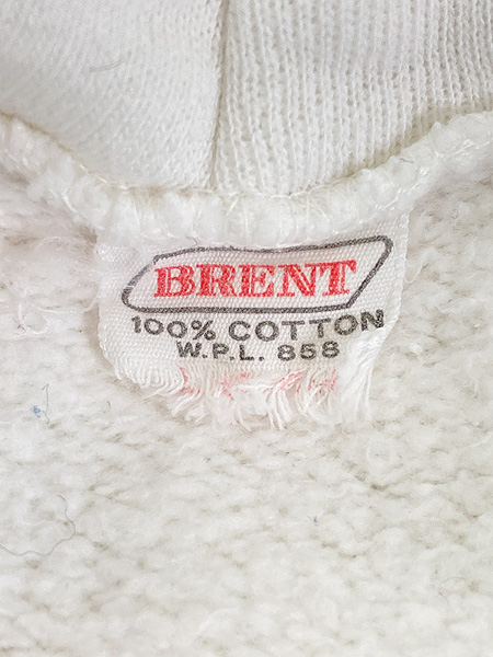 古着 60s BRENT 無地 ソリッド ラグラン スウェット パーカー ホワイト