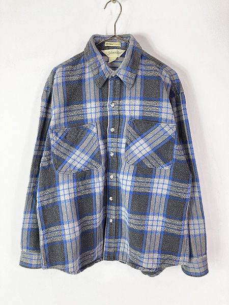 古着 80s USA製 St John's Bay BIG MAC ブルー × グレー × ブラック