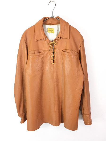 古着 60s Mid-Western Sport Togs 本革 ディアスキン レザー レース