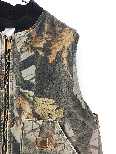 古着 90s Carhartt リアルツリー カモ 迷彩 ダック 首リブ パデット