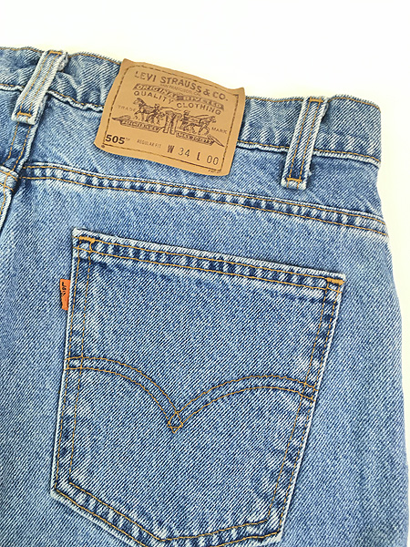 古着 90s USA製 Levi's 505 「00 レングス」 ブルー デニム ショーツ