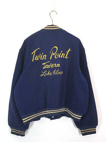 古着 60s BUTWIN 豪華 チェーン ステッチ メルトン ウール スタジアム