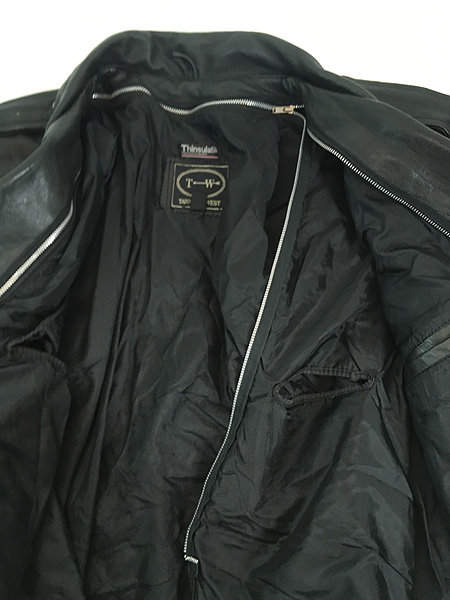 古着 90s TANNERY WEST ハの字 本革 レザー ダブル ライダース