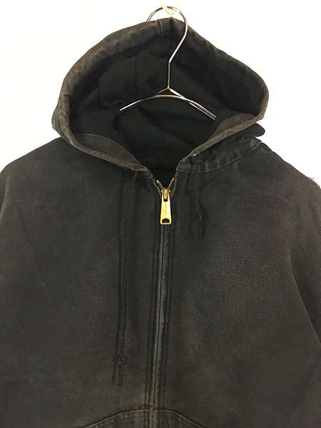古着 80s USA製 Carhartt 裏地 メッシュ フェード ブラック ダック