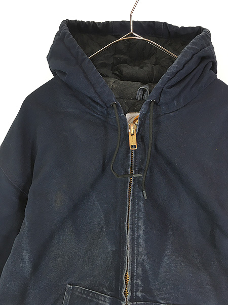 古着 90s USA製 Carhartt ネイビー ダック 防寒 パデット アクティブ