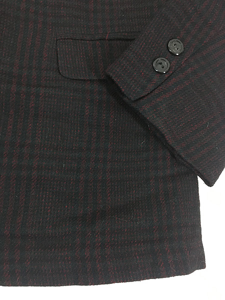 古着 60s USA製 CAMPUS ブラック × レッド チェック ウール テーラード