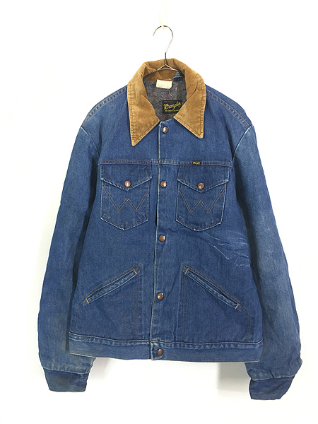 古着 70s USA製 Wrangler No-Fault Denims 襟コーデユロイ