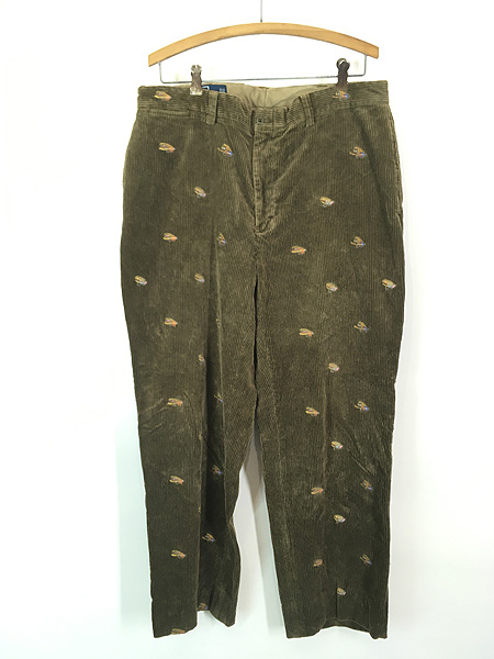 古着 Polo Ralph Lauren ルアー 刺しゅう コーデュロイ パンツ W37 L30