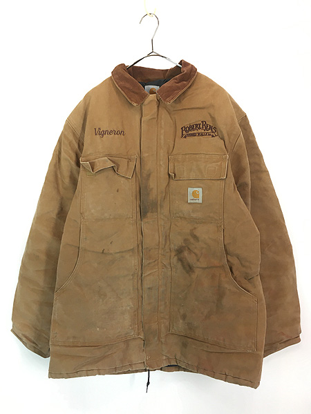 古着 90s USA製 Carhartt ブラウン ダック パデット トラディショナル