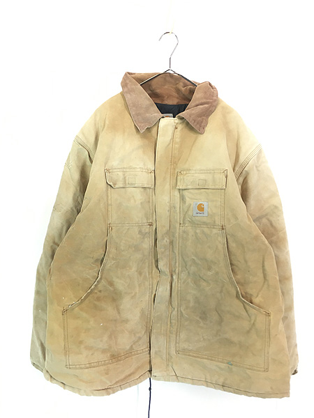 古着 90s USA製 Carhartt ブラウン ダック パデット トラディショナル