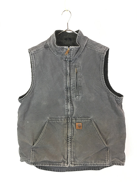 古着 Carhartt 裏ボア グレー ダック ハイネック ベスト L Tall 古着