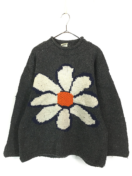 古着 80-90s エクアドル製 ARTESANIAS 両面 フラワー デイジー