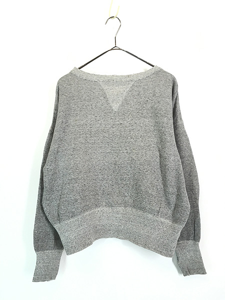 古着 40-50s 無地 ソリッド 2tone 霜降 100%コットン はめ込み 前V