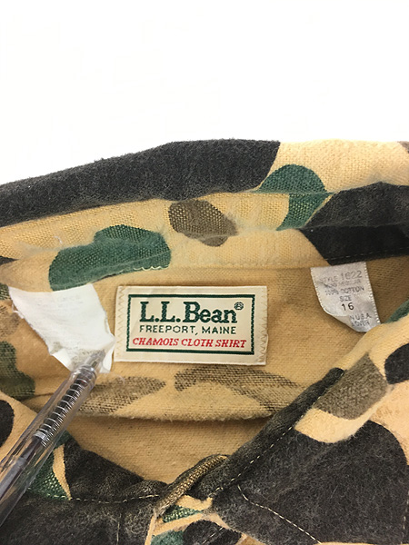 古着 80s USA製 LL Bean 「Chamois Cloth」 ダックハンター カモ 迷彩