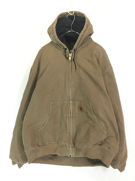 古着 Carhartt フロンティア ブラウン ダック 防寒 パデット