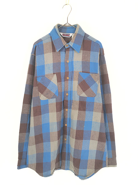 古着 80s BIG MAC カラフル ブロック チェック ヘビー フランネル