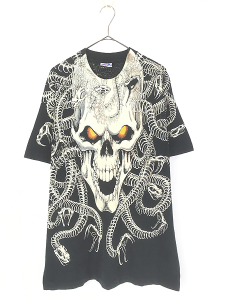 古着 90s USA製 LIQUID BLUE 「Medusa」 メデューサ スカルスネーク