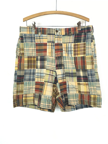 古着 00s Brooks Brothers 346 カラフル チェック パッチワーク インド