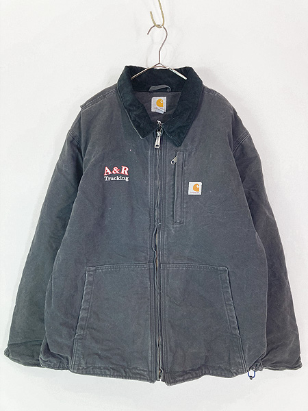 古着 Carhartt 「Full Swing」 襟コーデュロイ 裏ボア オール ブラック