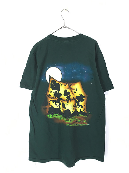 古着 90s USA製 Snoopy スヌーピー ウッドストック 登山 キャンプ T