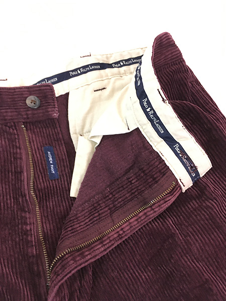 古着 Polo Ralph Lauren 太畝 コーデュロイ タック パンツ テーパード