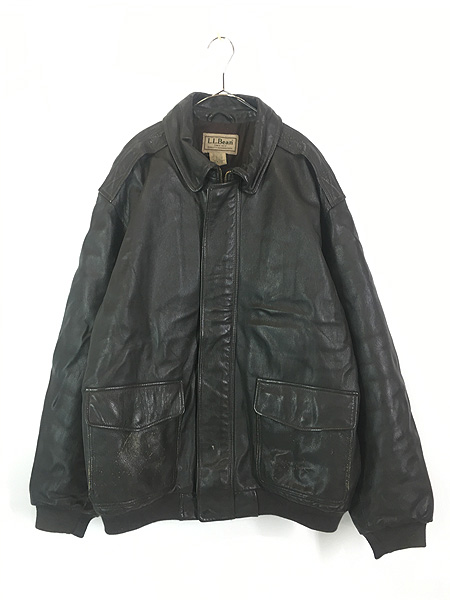 古着 00s LL Bean Type A-2 本革 ゴートスキン レザー パデッド