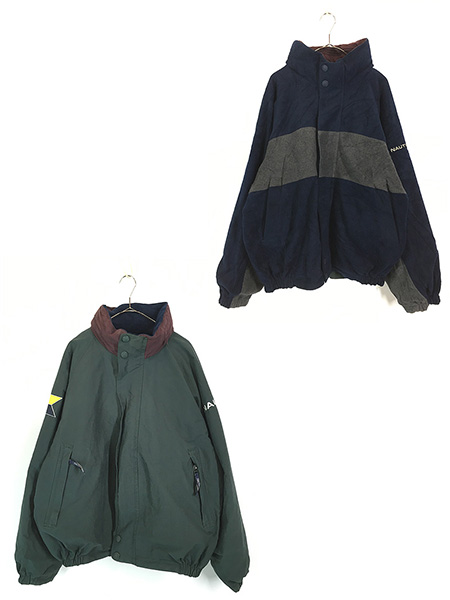 古着 90s NAUTICA コットン ナイロン × フリース 3way リバーシブル