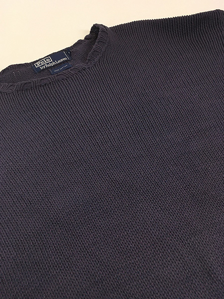 古着 90s Polo Ralph Lauren ポニーなし ソリッド コットン ニット