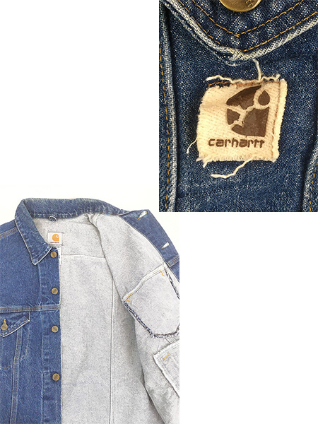 古着 USA製 Carhartt ワンポイント パッチ デニム トラッカー