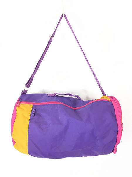 雑貨 古着 80s adidas フェイス デザイン カラフル ナイロン ボストン