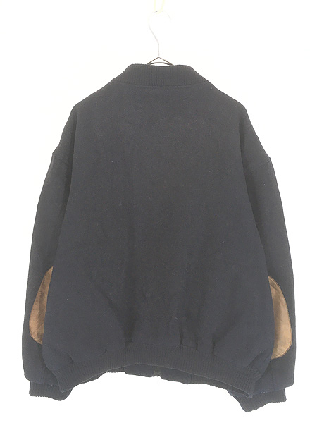 古着 80s Canada製 Eddie Bauer 本革 レザー エルボーパッチ ウール