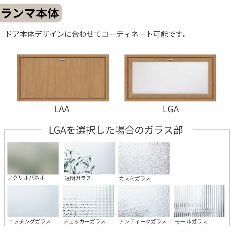 LIXIL ランマ付 室内ドア ラシッサS ケーシング付枠 LGM 片開き 錠付き