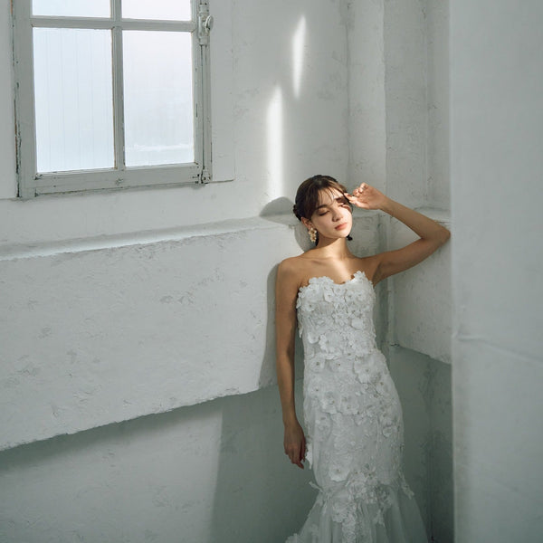 フラワーレース マーメイドドレス（W298）