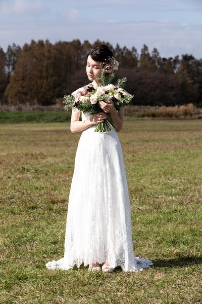 総レース クルーネック テールカットドレス（W179）