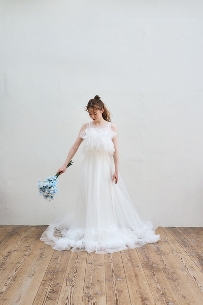 2way フリル ノースリーブ レイヤードドレス（W346）