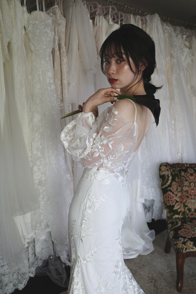 2way 花柄レース オフショルダードレス（W309WH）